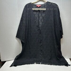 XS/S Poncho or Kimono/Beach Cover Up Allworthy Black Lace  so nice new